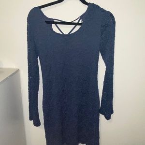 Forever 21 Blue lace long sleeve dress